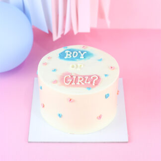 Hearts Gender Reveal Cake